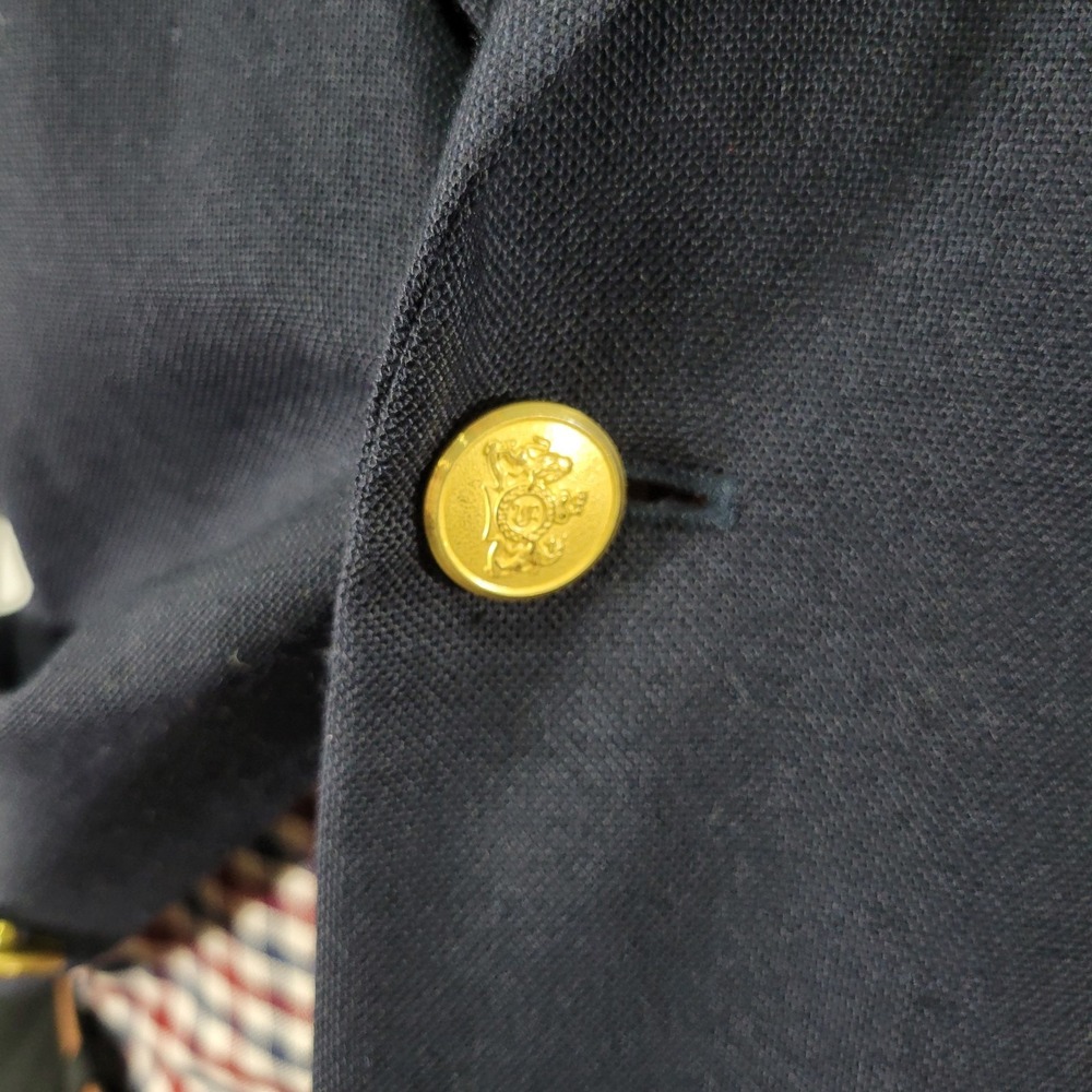 VTG Stafford Men's Sport Coat Blazer Two Button Navy Blue Polyester Wool Sz 48R‎ - Picture 7 of 15
